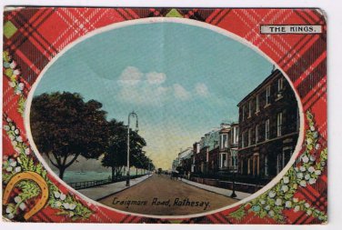 United Kingdom UK Scotland Postcard Rothesay Craigmore Road Kings Tartan 1924
