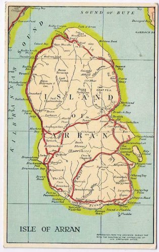 United Kingsom UK Scotland Postcard Map Island Of Arran