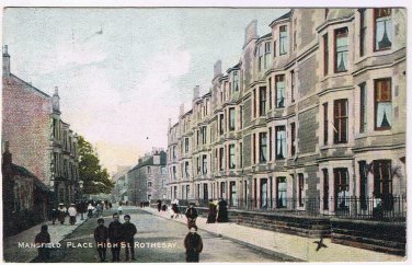 United Kingdom UK Scotland Postcard Rothesay Mansfield Place High St 1908