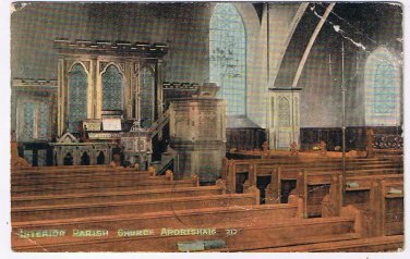 United Kingdom UK Scotland Postcard Ardrishaig Interior Parish Church 1912