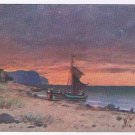 Art Postcard Lissmann Fishing Boat At The Shore Sunset Germany
