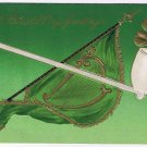 Holiday Postcard Embossed St Patrick's Day Pipe Harp Shamrock 1909