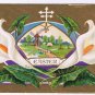 Easter Postcard Embossed Lilies Windmill Scene Early 1900s