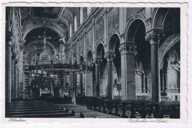 Germany Postcard Hildesheim Radleuchter im Dom Chandlier