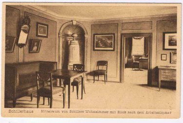 Germany Postcard RPPC Wiemar Schillerhaus Mitteiraum Schillera Wohnzimmer