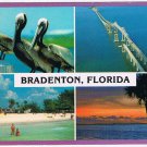 Florida Postcard Bradenton Multi View Pelicans Bridge Beach Sunset