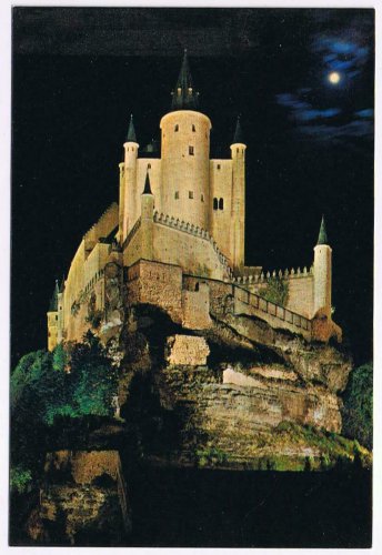 Spain Postcard Segovia Alcazar At Night
