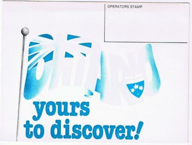 Ontario Postcard Yours To Discover Blue