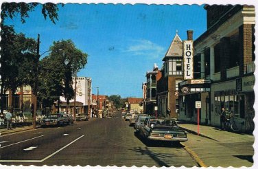 Quebec Postcard Drummondville Rue Heriot Vintage Cars