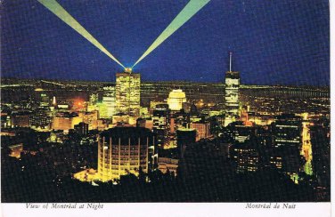 Quebec Postcard Montreal At Night From Mount Royal Mont-Royal