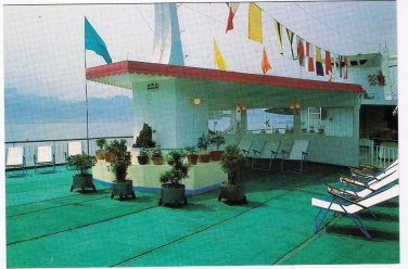 China Postcard Goddess Cruise Ship Deck