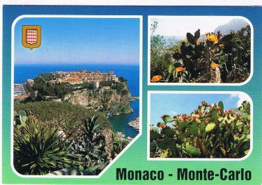 Monaco Postcard Monte Carlo Multi View Exotic Garden