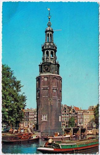 Netherlands Holland Postcard Amsterdam Montelbaan Tower