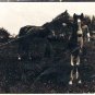 RPPC Postcard Man With Two Horses In Field
