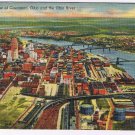 Ohio Postcard Cincinnati Aerial View Ohio River