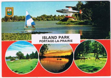 Manitoba Postcard Portage La Praire Island Park Multi View