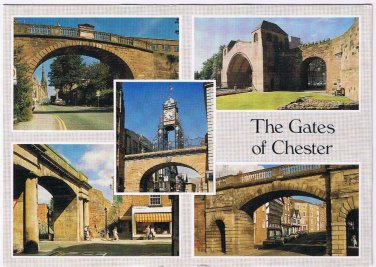 United Kingdom UK Postcard Gates Of Chester Watergate Northgate Newgate Wolfgate