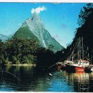 New Zealand Postcard Milford Sound Mitre Peak Crayfishing Boats