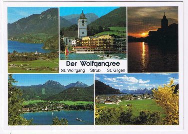 Austria Postcard Der Wolfgangsee St Wolfgang Strobl St Gilgen Multi