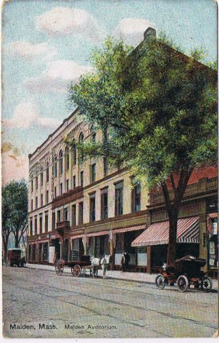 Massachusetts Postcard Malden Auditorium Hugh Leighton