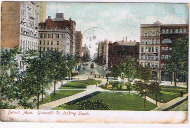 Michigan Postcard Detroit Griswold St Looking South Germany