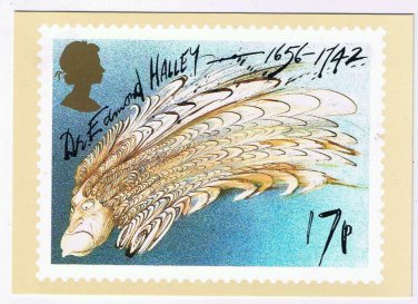 United Kingdom UK Postcard Stamps Halley's Comet 1986 17p