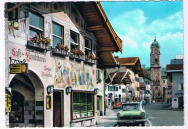 Germany Postcard Mittenwald Obermarkt Pfarrkirche