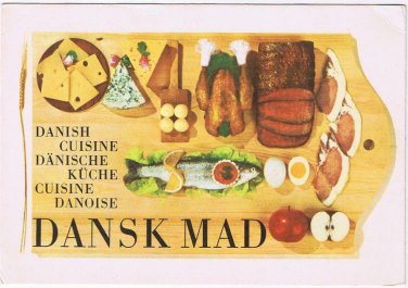 Denmark Postcard Dansk Mad Danish Cuisine