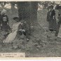 Comic Postcard Proverb A Crowd Is Not Company Courting Couple Watchers