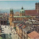 Germany Postcard Munchen Munich City & Mountains From Ludwig Church