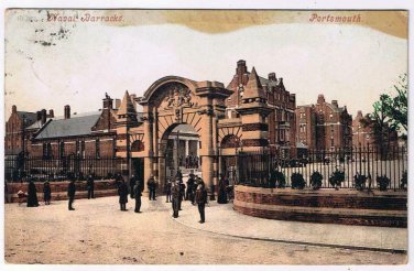 Postcard RPPC Naval Barracks Portsmouth United Kingdom