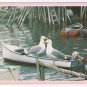 Nova Scotia Postcard Getting Together Seagulls Boats