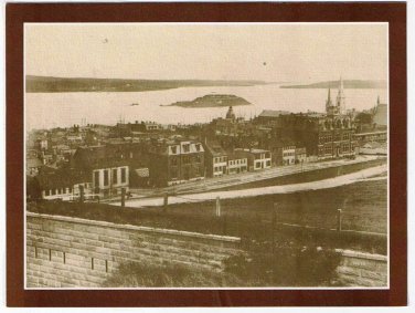 Nova Scotia Laminated Postcard RPPC View of Brunswick St & George's Island 1890s