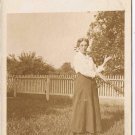 People Postcard RPPC Lady In Garden