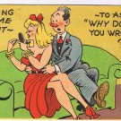 Comic Postcard Hy Moyer Taking Time Out Why Don't You Write 1948