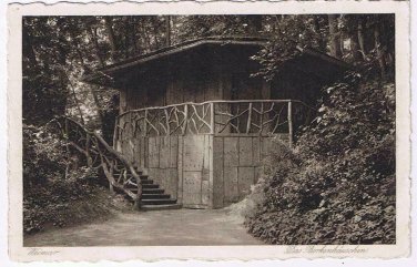 Germany Postcard Weimar Das Borkenhauschen Bank of Ilm
