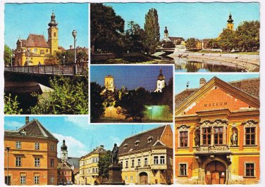 Hungary Postcard Gyor Multi View Castles River Architecture