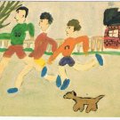 Art Postcard Kitchener Craig Saunders Boys Running