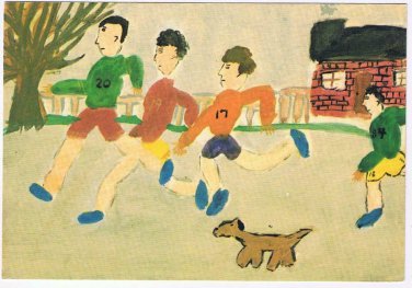 Art Postcard Kitchener Craig Saunders Boys Running