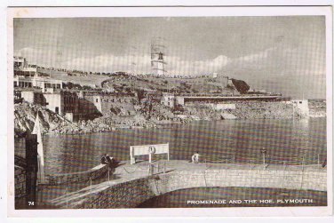 United Kingdom UK Postcard RPPC Plymouth Promenade & Hoe