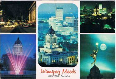 Manitoba Postcard Winnipeg Moods Night Scenes Multi View