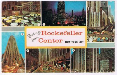 New York Postcard NYC Rockefeller Center Multi View
