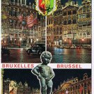 Belgium Postcard Brussels Fountain Buildings Multi View