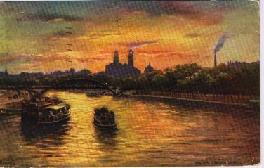 Art Postcard Oilette Paris Trocadero Bridges 1908