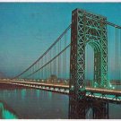 New York Postcard NYC George Washington Bridge Across Hudson River