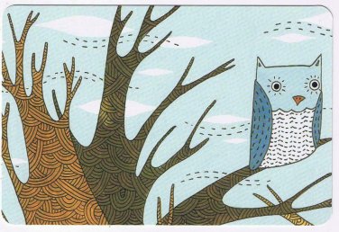 Art Postcard Owl Trees Susie Ghahremani