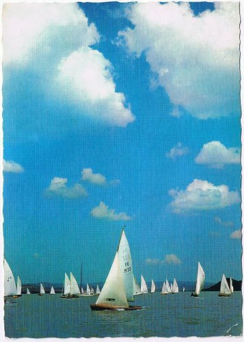 Hungary Postcard Lake Balaton Sailboats