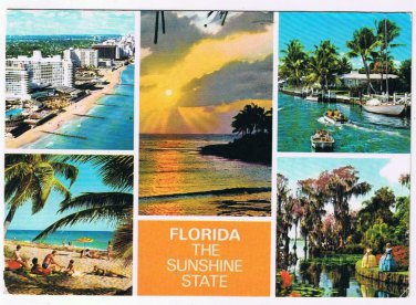 Florida Postcard The Sunshine State Multi View Land Of Flowers