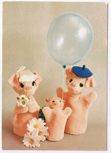 Greetings Postcard Cloth Family With Balloon & Daisies