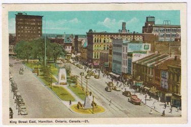 Ontario Postcard Hamilton King Street East 1949 PECO
